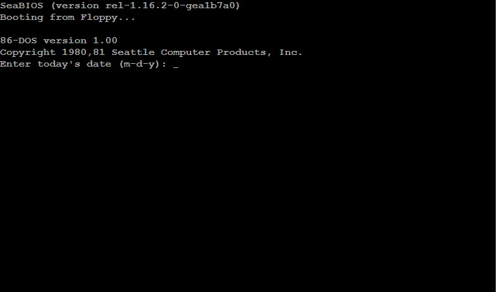 86-DOS screenshot