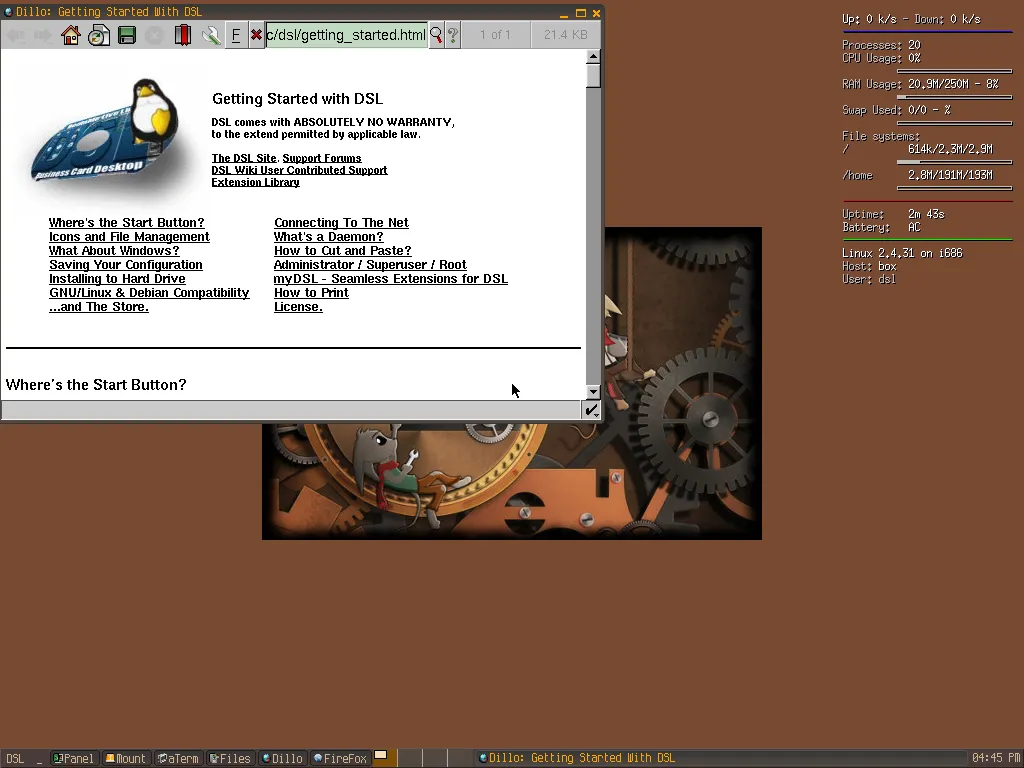 Damn Small Linux screenshot