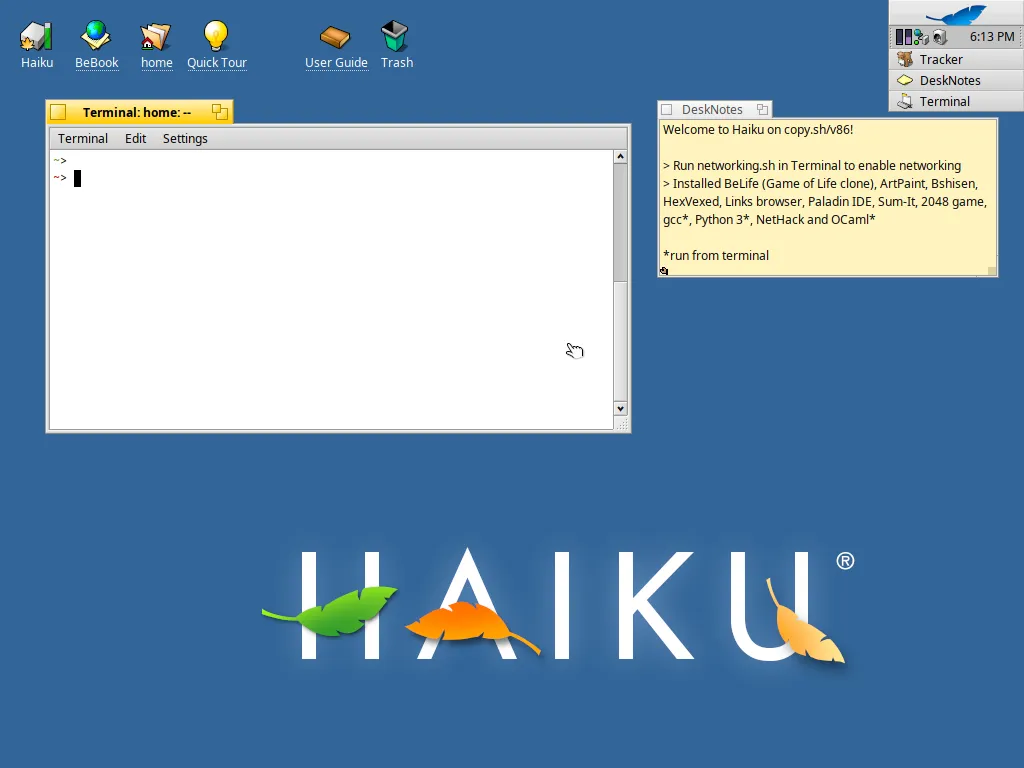 Haiku screenshot